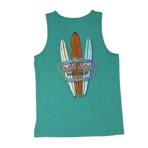 Ron Jon Surf Shop Clearwater Beach Tank Top - Teal Men’s Sleeveless Shirt Large - Picture 4 of 16